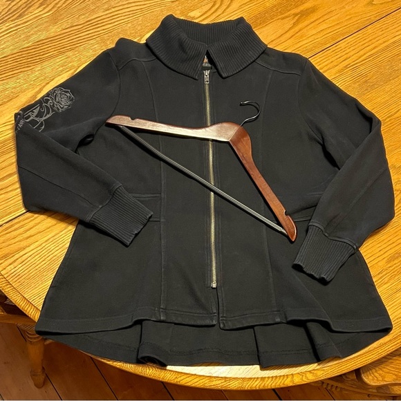 Women's Black Zip-Up Jacket - Picture 5 of 16